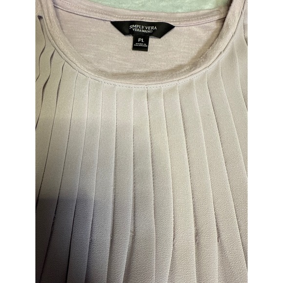 SIMPLY VERA WANG Women's PL Lavender Pleated Tank Top High-Low Sleeveless Shirt - Picture 4 of 4